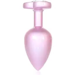 Анальная пробка B - Series HeavyFun Jewellery Pearl Pink Heart Plug M 8 см (прозрачный)