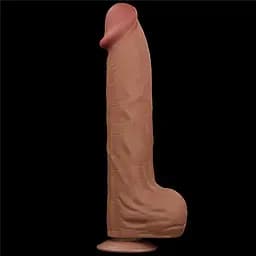 Фалоімітатор LoveToy Sliding-Skin Dual Layer Dong King Sized 36 см тілесний - мініатюра 2