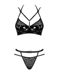 Еротичний комплект під латекс із стрепами Obsessive Bagirela 2-pcs Set S/M - мініатюра 5