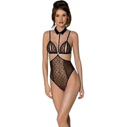 Боди с открытой грудью Passion DOMINICA Body XXL/XXXL black воротник-чокер корсет