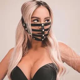 Кожаная маска с ремешками One size Черный K000597