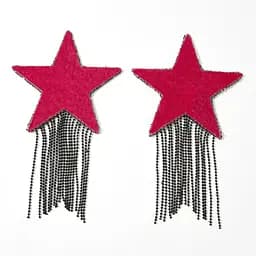 Пестис-зірки з бахромою JSY Nipple Sticker RT236112 Black, стікери - мініатюра 2