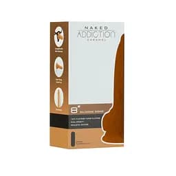Фалоімітатор Addiction Dual Density Silicone Dildo Caramel 8″, присоска, діаметр 4,3 см, вібропуля - мініатюра 10