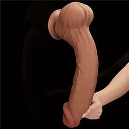 Фалоімітатор LoveToy Sliding-Skin Dual Layer Dong King Sized 36 см тілесний - мініатюра 15