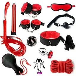 BDSM-комплект 12 аксесуарів One Size Червоний