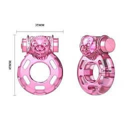 Ерекційне кільце Baile Cock Ring Bear 4.5 см рожевий - мініатюра 4