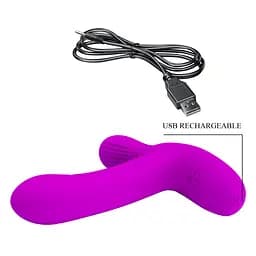 Вібратор PRETTY LOVE- Geri Purple, 12 функцій вібрації, 3 режими лизання, бездротовий пульт дистанційного керування PRETTY LOVE BI-300002W 100189 - мініатюра 8