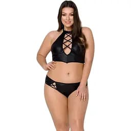 Комплект из экокожи Passion Nancy Bikini black 4XL/5XL