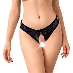 Кружевные трусики с открытым доступом Art of Sex - Mia Черный XS-М