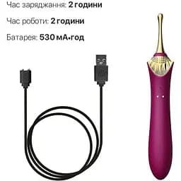 Вагінально-кліторальний вібратор Zalo Bess Velvet Purple мультифункціональний з насадками - мініатюра 6