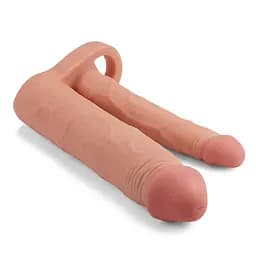Насадка на пеніс Lovetoy Pleasure X-Tender Double Flesh Add 2 20 см тілесний - мініатюра 4