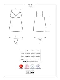 Комплект білизни Obsessive 862-CHE-1 L/XL чорний - мініатюра 5