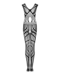 Сітчастий бодістокінг з вирізами та малюнком Obsessive Bodystocking G328 чорний комбінезон S/M/L - мініатюра 6