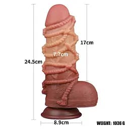 Фалоiмiтатор значного розмiру 9.5 DUAL LAYERED PLATINUM SILICONE LOVETOYS 66-LV411071 100426 - мініатюра 2