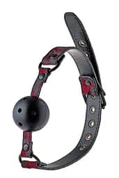 Кляп Dreamtoys Blaze Deluxe Breathable Ball Gag 4.7 см чорний з червоним - мініатюра 3