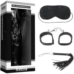 BDSM набір Lovetoy Deluxe Bondage Kit 3 шт. чорний
