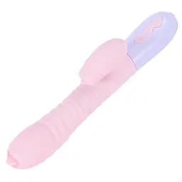 Вібратор Silicone Vibrator USB 7 Function and Thrusting Function / Heating Pink - мініатюра 7