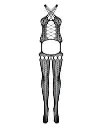 Бодістокінг Obsessive Bodystocking G313 шнурівка геометричний декор S/M/L - мініатюра 5