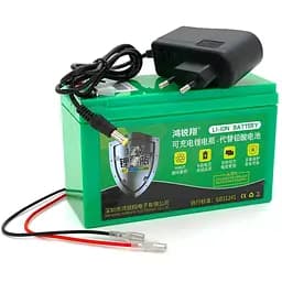 Аккумуляторная литиевая батарея 12 V 10A с элементами Li-ion 18650 (150X65X94) вес 840 грамм + зарядное устройство OEM