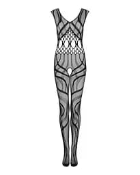 Сітчастий бодістокінг з вирізами та малюнком Obsessive Bodystocking G328 чорний комбінезон S/M/L - мініатюра 5