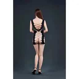 Відверта міні-сукня Moonlight Model 18 Black із вставками із великої сітки One size - мініатюра 2