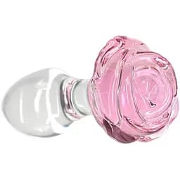 Скляна анальна пробка Pillow Talk Rosy Luxurious Glass Anal Plug ⌀3.3 см віброкуля в подарунок - мініатюра 2