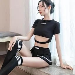 Еротичний рольовий костюм Поліцейської One Size (XS-S) костюм для рольових ігор чорний - мініатюра 2