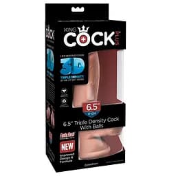 Фаллоимитатор King Cock Plus 6.5 Triple Density Cock With Balls 20.3 см телесный