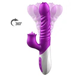 Вібратор Silicone Vibrator, USB, 10 Function &Thrusting Function, Heating - мініатюра 6