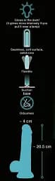 Фалоімітатор Glow in the Dark Silicone Dildo 20.5 см блакитний - мініатюра 6