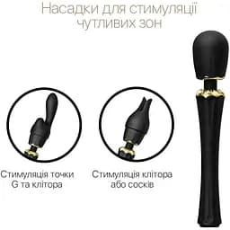 Вібромасажер із насадками Zalo Kyro Wand Obsidian Black - мініатюра 5