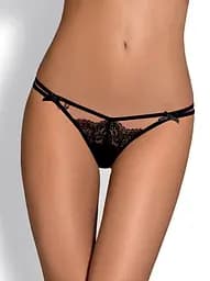 Еротичні стрінги Obsessive Intensa Double Thong S/M чорний - мініатюра 2