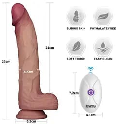 Реалістичний вібратор Vibrating Sliding Skin Pro II тілесний 25см - мініатюра 11
