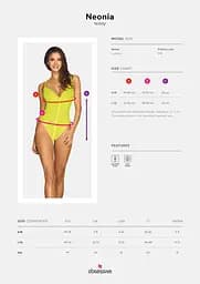 Боді Obsessive Neonia L/XL жовтий - мініатюра 7