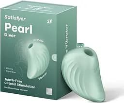 Вакуумний кліторальний вібратор Satisfyer Pearl Diver Mint салатовий - мініатюра 1