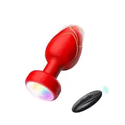 Анальна пробка, що світиться, з вібрацією та ПУ Light Anal Plug 3,5*9 см червоний