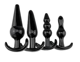 Набор анальных пробок SilkyFlex 4 шт. Черный