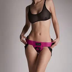 Трусы для страпона Strap-On-Me Leatherette Harness Curious Fuchsia Strap-on-me SO7813 97668