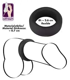 Ерекційне кільце Black Velvets Cock Ring 2.6 см чорний - мініатюра 11