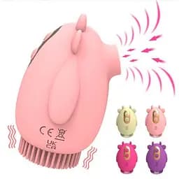 USB-вакуумний вібратор-вуманайзер "Бичок" двосторонній для стимуляції клітора рожевий K000736 - мініатюра 7