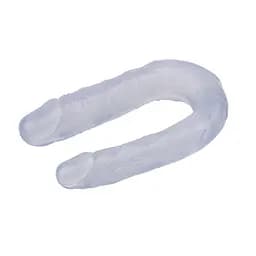 Двосторонній фалоімітатор Hi-Rubber Born To Create Pleasure 13 Inch 34 см прозорий - мініатюра 5