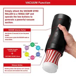 Автоматичний мастурбатор Tenga VACUUM GYRO ROLLER - мініатюра 4