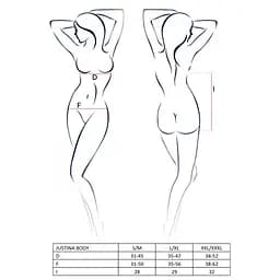 Боді монокіні з відкритими грудьми Passion JUSTINA Body black L/XL - мініатюра 5