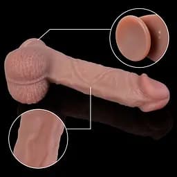 Вібратор Erospace Natural Play Thrusting Dildo with Swing Motion and Heating D6, 22 см - мініатюра 9