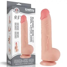 Фалоімітатор Sliding-Skin Dual Layer Dong 9.5'' 24 см тілесний - мініатюра 15