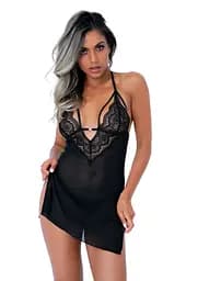 Сексуальний комплект Daring Intimates Strappy Lace Babydoll With G-String L/XL (чорний) - мініатюра 9