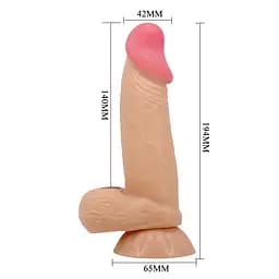 Фалоімітатор Pretty Love Sliding Skin тілесний з мошонкою - мініатюра 8