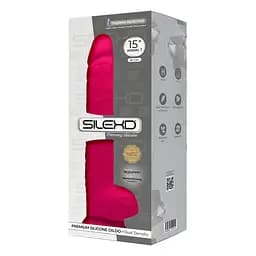Фалоімітатор SilexD Kingston Pink (MODEL 15in), двошаровий, силікон + Silexpan, діаметр 7 см - мініатюра 3
