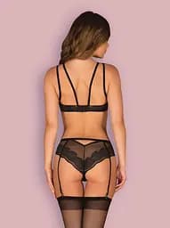 Комплект білизни Obsessive Allastia L/XL чорний - мініатюра 4