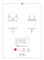 Комплект білизни Obsessive Tulia S/M чорний - мініатюра 7